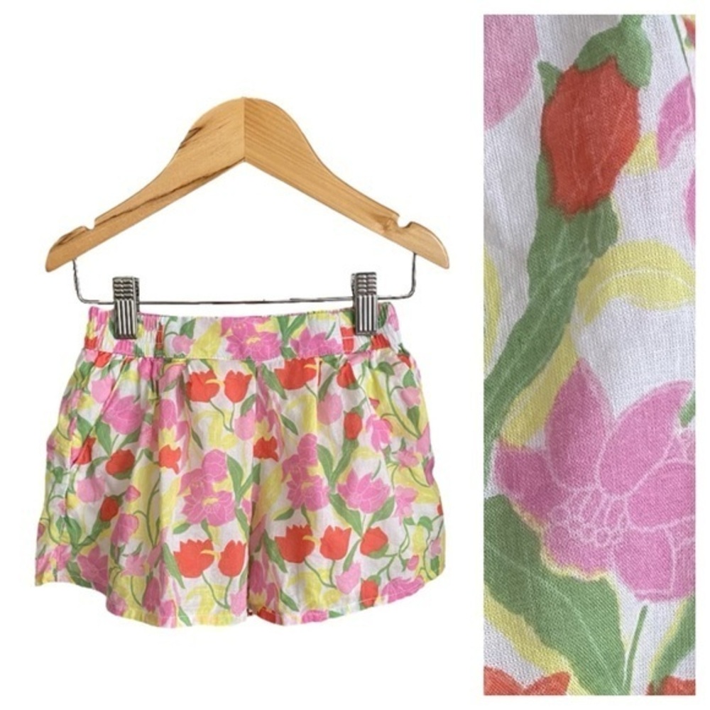 Janie and Jack Colorful Tickle Me Pink Floral Shorts 2t